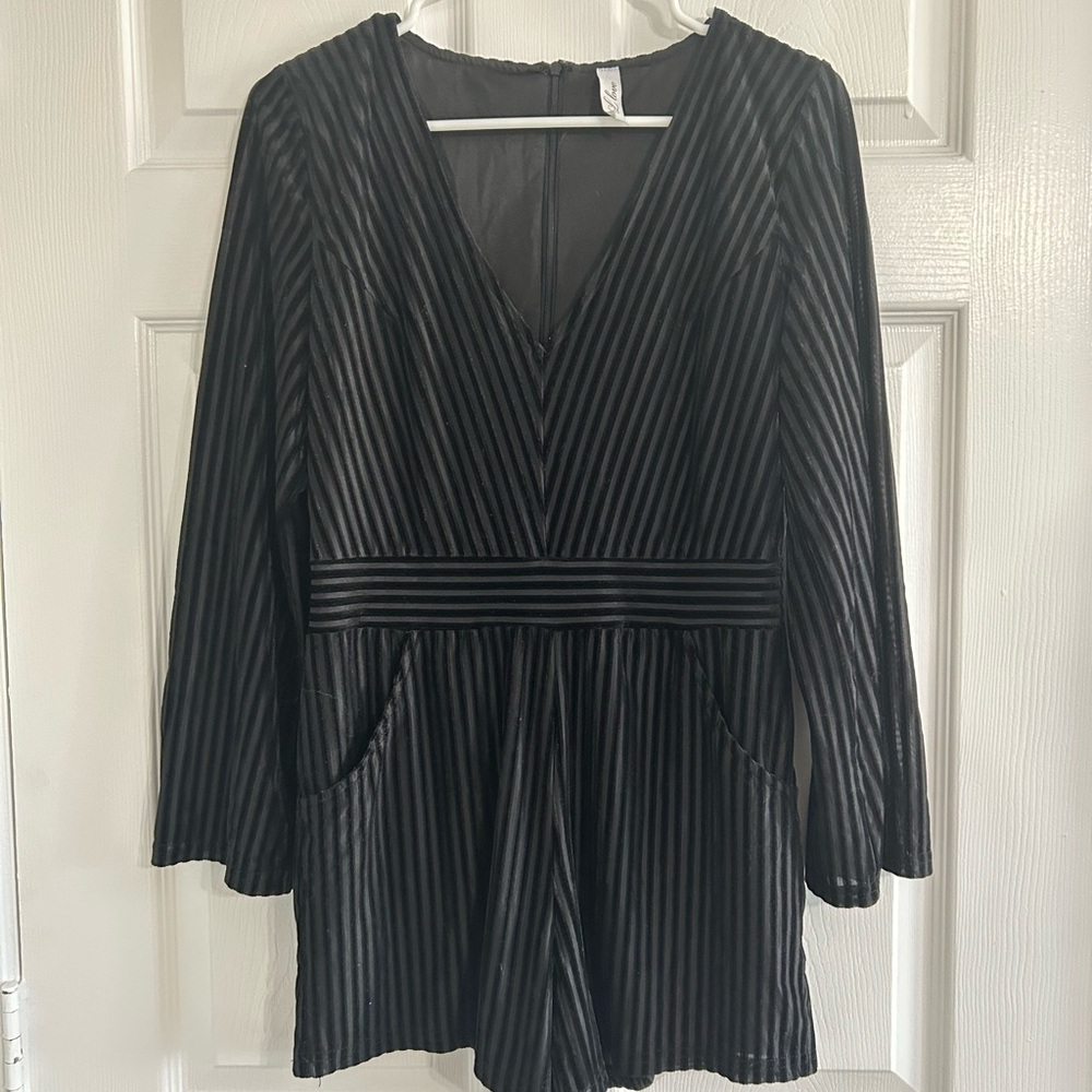 Elegant Black Striped Jumpsuit